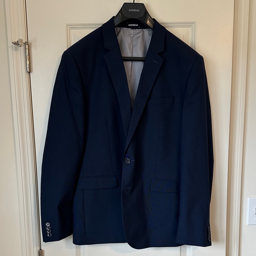 Express Men's Dark Blue Suit Coat Extra Slim 44R